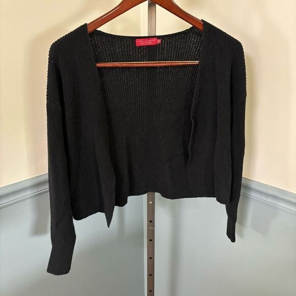 n:Philanthropy Black Open Front Cardigan Sweater Size Small - Picture 1 of 4